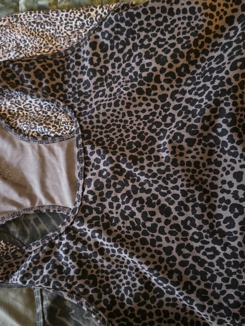 (Set Of 4) Leopard, Snake Print & Olive Tie Dye Racerback Cropped Tanks - Picture 2 of 14
